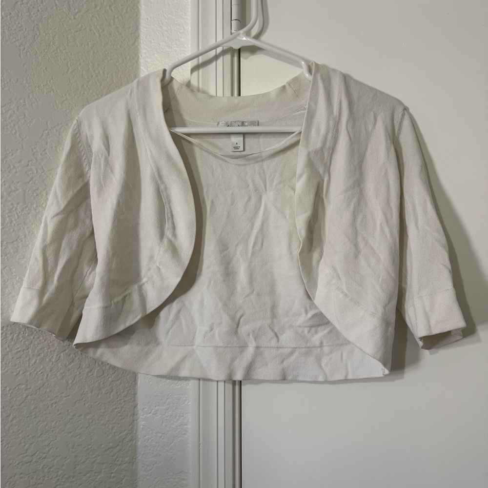 Elegant Cream Cropped Cardigan